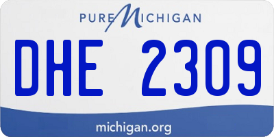 MI license plate DHE2309