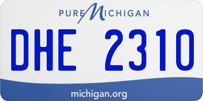 MI license plate DHE2310