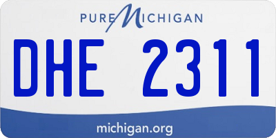 MI license plate DHE2311