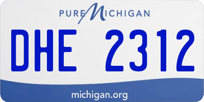 MI license plate DHE2312