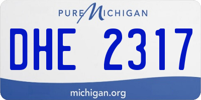 MI license plate DHE2317