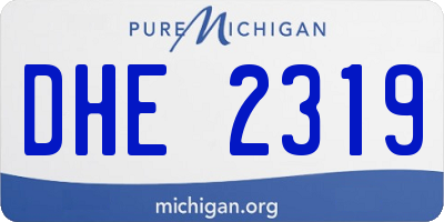 MI license plate DHE2319
