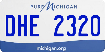 MI license plate DHE2320