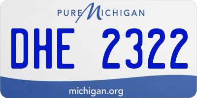 MI license plate DHE2322