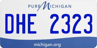 MI license plate DHE2323