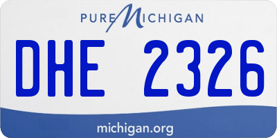 MI license plate DHE2326