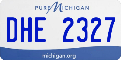 MI license plate DHE2327
