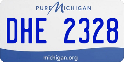 MI license plate DHE2328