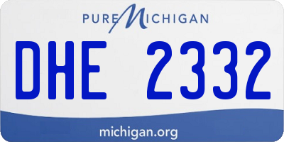 MI license plate DHE2332