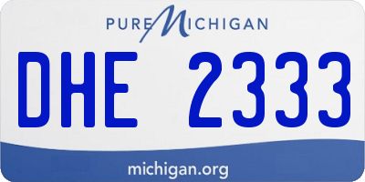 MI license plate DHE2333