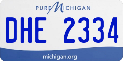 MI license plate DHE2334