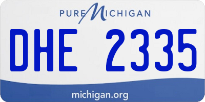 MI license plate DHE2335
