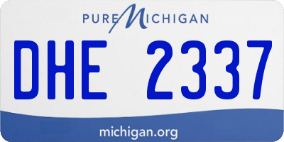 MI license plate DHE2337