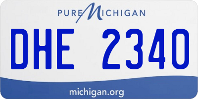 MI license plate DHE2340