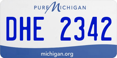 MI license plate DHE2342