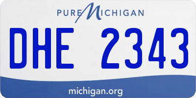 MI license plate DHE2343