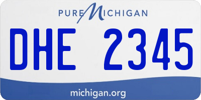 MI license plate DHE2345