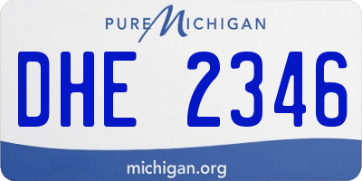 MI license plate DHE2346