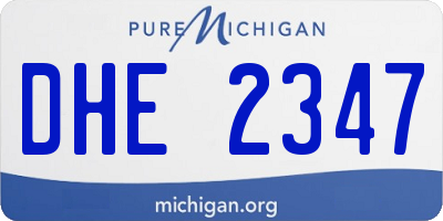 MI license plate DHE2347