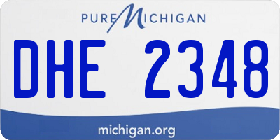 MI license plate DHE2348