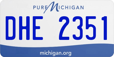 MI license plate DHE2351