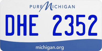 MI license plate DHE2352
