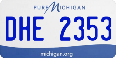 MI license plate DHE2353