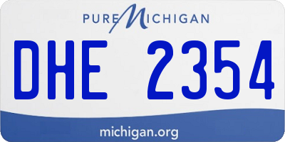 MI license plate DHE2354