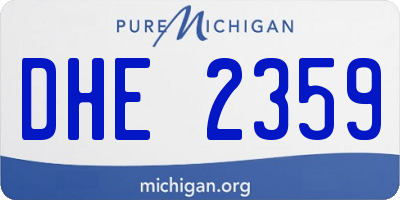 MI license plate DHE2359