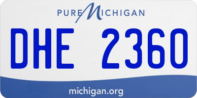 MI license plate DHE2360