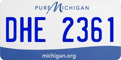 MI license plate DHE2361