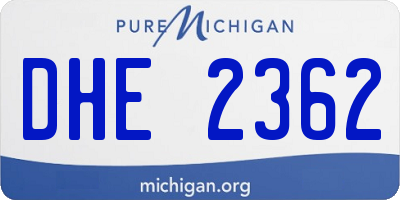 MI license plate DHE2362