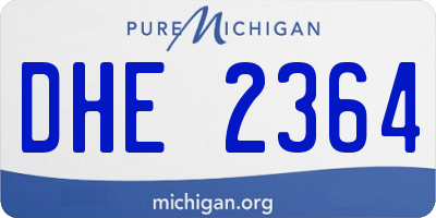 MI license plate DHE2364