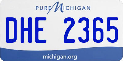 MI license plate DHE2365