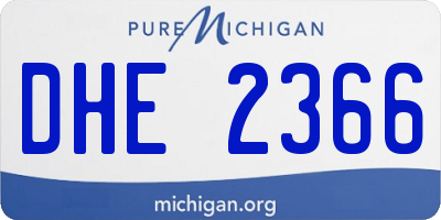 MI license plate DHE2366