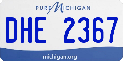 MI license plate DHE2367