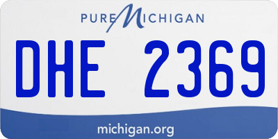 MI license plate DHE2369