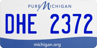 MI license plate DHE2372