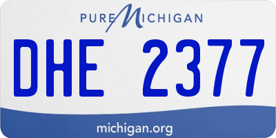 MI license plate DHE2377