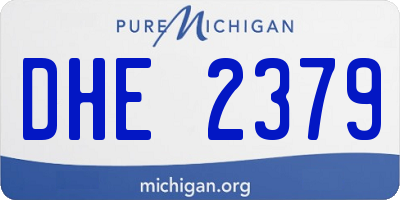 MI license plate DHE2379