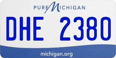 MI license plate DHE2380