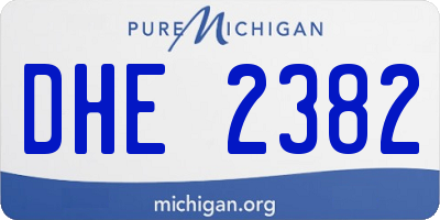MI license plate DHE2382