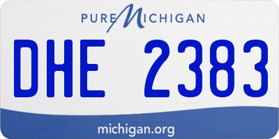 MI license plate DHE2383