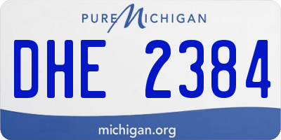 MI license plate DHE2384