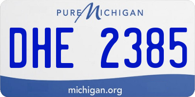 MI license plate DHE2385
