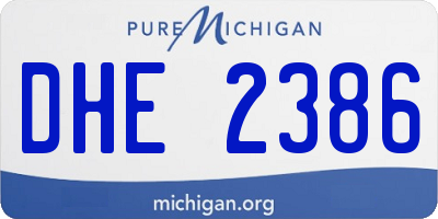 MI license plate DHE2386