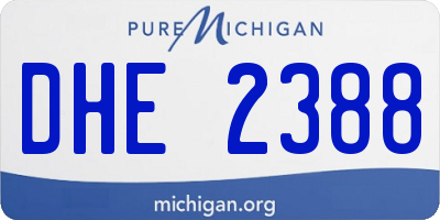 MI license plate DHE2388
