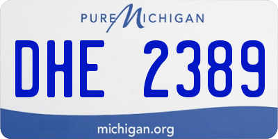 MI license plate DHE2389