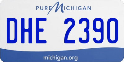 MI license plate DHE2390