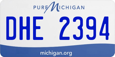 MI license plate DHE2394
